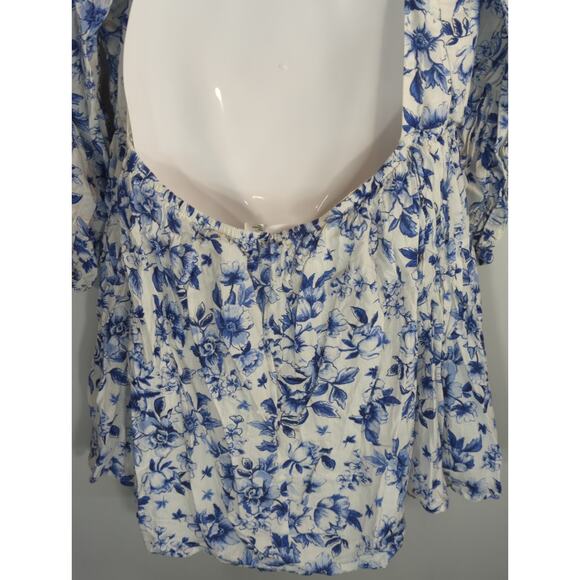 H&M Womens‎ Balloon Sleeve Pure Cotton Open-Back Dress XXL Cottage Core Coquette - Picture 11 of 14